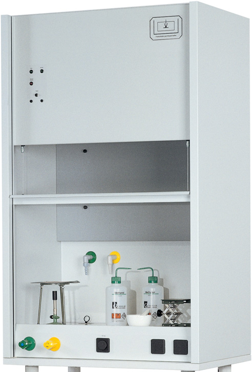 Gevaarlijke-stoffen werkplek met schuifraam van acrylglas