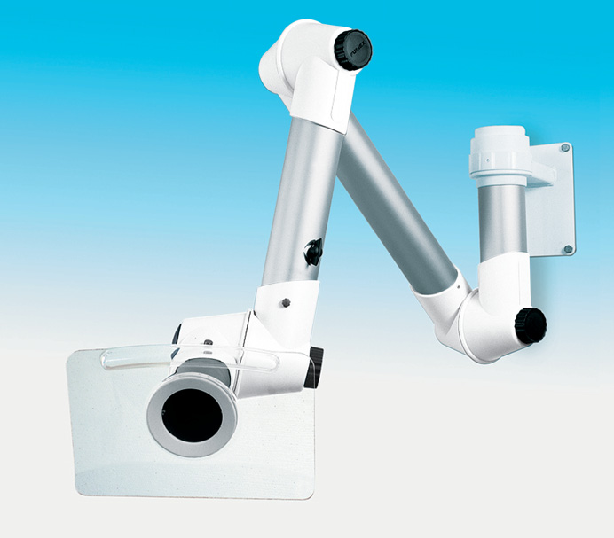 laboratorium - bronafzuiging voor bevestiging op de muur met muursteun en vlakke kap