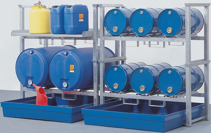 opvangcapaciteit 225 liter - volume 6 x 60 ltr., 2 x 200 ltr. en kleinemballage