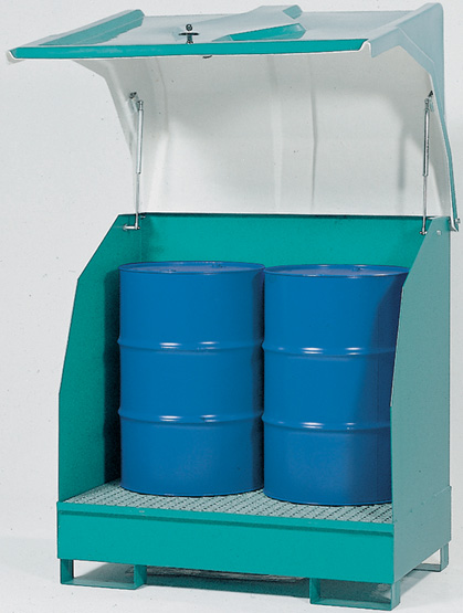 met kunststof kap - 1380 x 915 - volume 2 x 200 liter