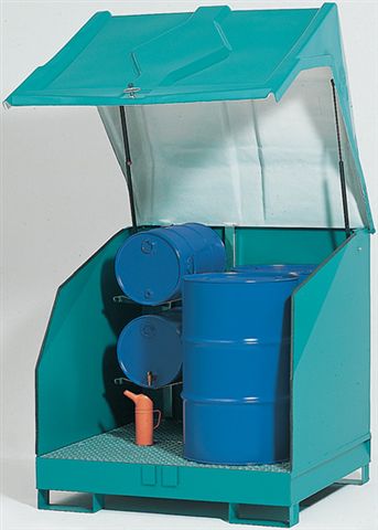 met kunststof kap - 1380 x 1350 - volume 4 x 200 liter