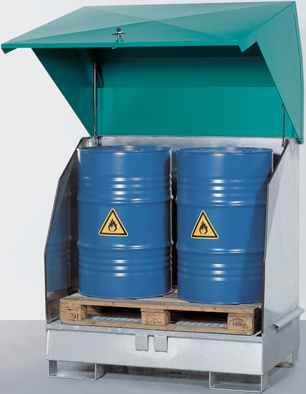 met stalen kap - 1380 x 900 - volume 2 x 200 liter