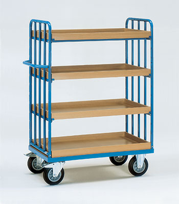 Etagewagens met legbord met rand met 4 etages