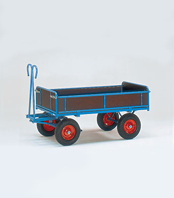 Handtrekwagen met 4 houten wanden