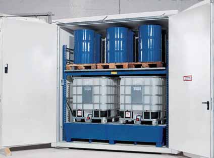 B. 90 minuten brandwerende betoncontainers