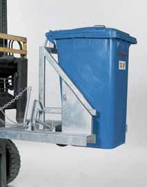 Afvalbakkenkantelaar voor heftruck