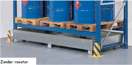 opvangbakken voor stelling zonder rooster