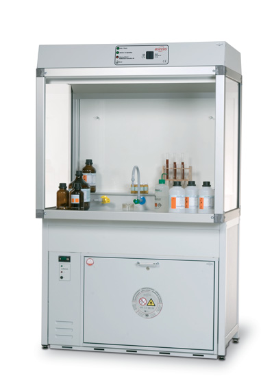 Gevaarlijke-stoffen werkplek met schone-luchtsluier