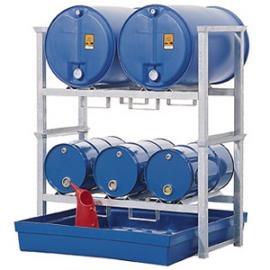 Z3. Tap- en opslagstation voor 3 vaten van 60 liter en 2 vaten van 200 liter