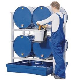 Z5. Tap- en opslagstation voor 4 vaten van 200 liter