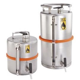 K. Ronde veiligheidskannen van roestvast staal