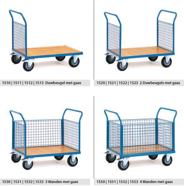 Fetra Platformwagen met gaaswand