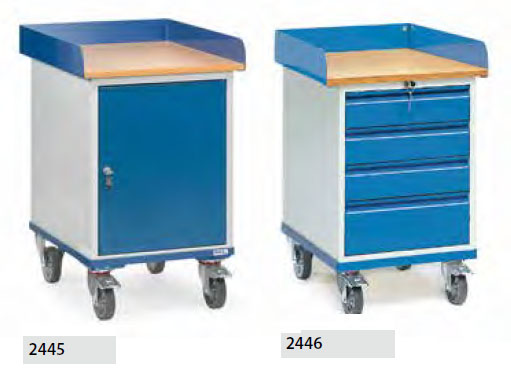 Verrijdbare kast met werkblad