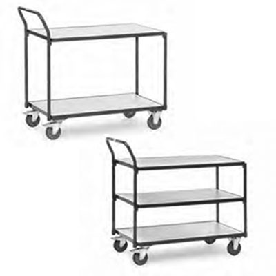 Fetra ESD tafelwagen met verhoogde duwbeugel