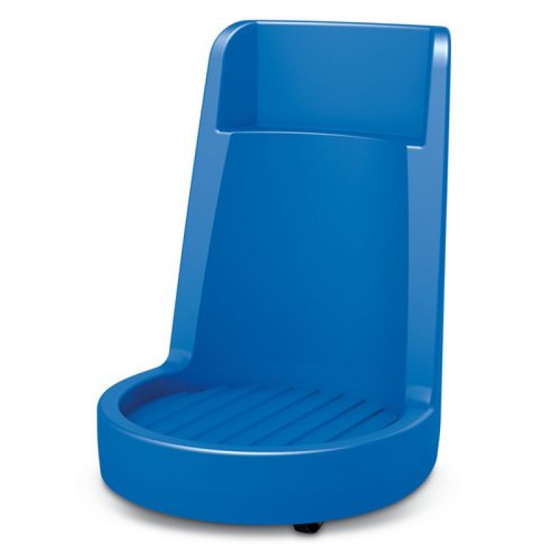 PE vatenroller kleur blauw met ge&iuml;ntegreerde duwbeugel