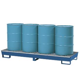 Opvangbak voor 4 vaten van 200 liter (dwars)